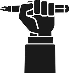 Office worker hand with pen