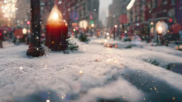 Abstract, Artistic, New York City Christmas, Background in 3D	