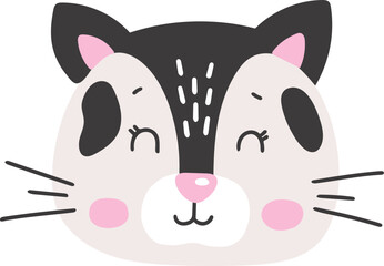 Farm animal isolted vector, Cute Animal cat, Farm Clipart, Portrait animal vector, Baby animal element