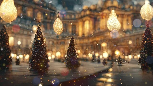 Abstract, Artistic, Paris Christmas, Background in 3D	