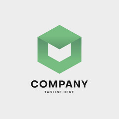 Abstract geometric pentagon gradient logo