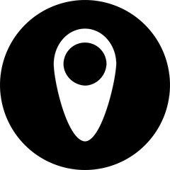 Black and white GPS icon, location icon, address icon, location icon