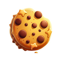 Fototapeta premium Cookie Biscuit over transparent background