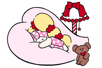 girl sleeping soundly illustration sound sleep