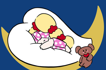 girl sleeping soundly illustration sound sleep