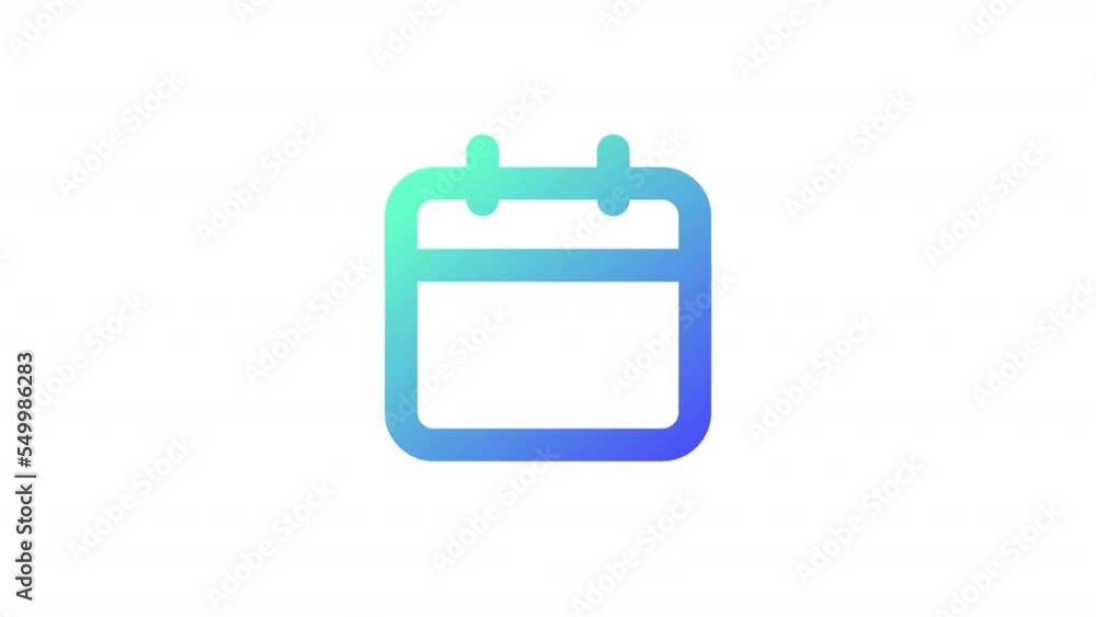 Poster animated schedule gradient ui icon. set appointment. calendar. seamless loop hd video with alpha cha
