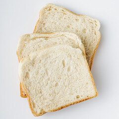 fresh toasted bread on a white background