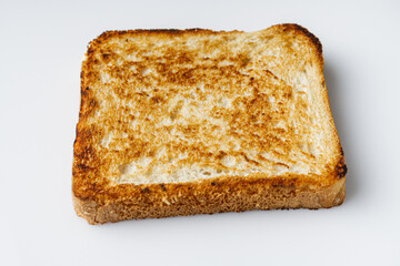 fresh toasted bread on a white background