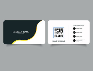 Black and white business card. Presentation graph.