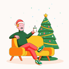 christmas chill illustration vector