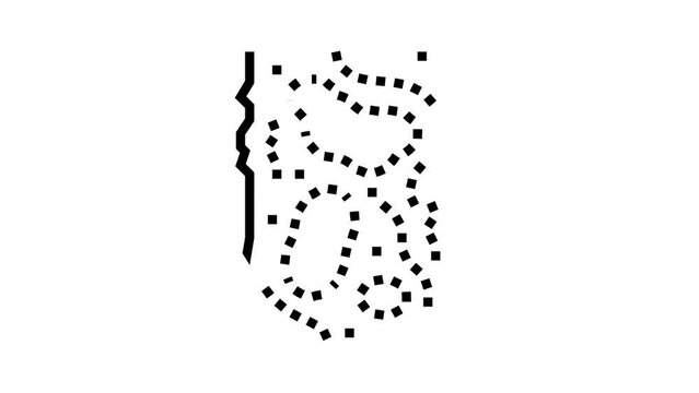 water bound macadam line icon animation