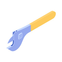 Isometric Plumbers Wrench Composition