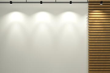 White wall of the reception and decor from the board