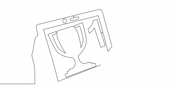 Self drawing line animation online reward continuous one single line drawn concept video