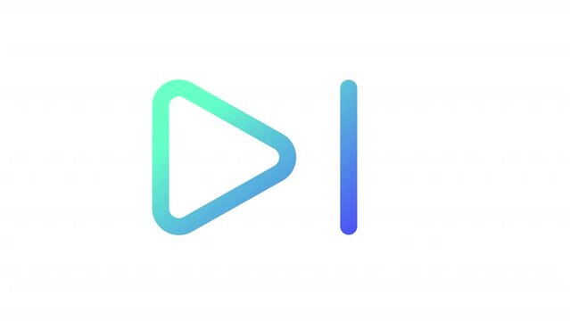 Animated bounce gradient ui icon. Multimedia player control. Seamless loop HD video with alpha channel on transparent background. Line color user interface symbol motion graphic animation