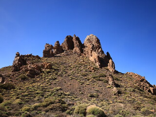 View of rocks in the Teide National Park in tenerife