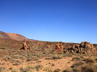 View of rocks in the Teide National Park in tenerife