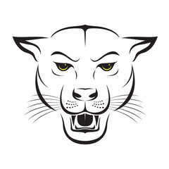 Angry panther head design isolated on transparent background. Wild Animals.