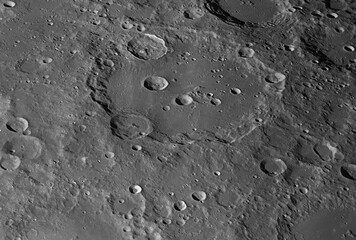 Clavius crater on the moon, taken with my telescope. - obrazy, fototapety, plakaty