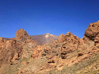 View of rocks in the Teide National Park in tenerife