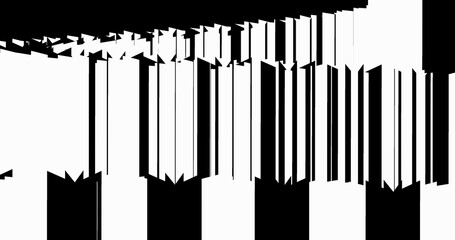 Render with black and white contrast surfaces