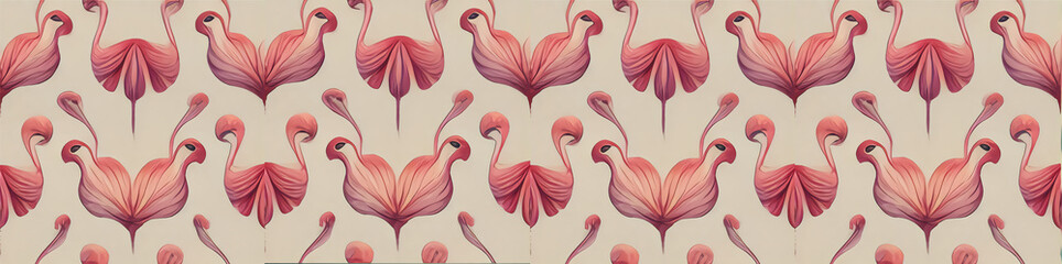 Naklejka premium seamless, pattern, pink, flamingos, animal, illustration, 