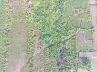 aerial view of land mapping by unmaned aerial vehicle in Bogor, Indonesia.