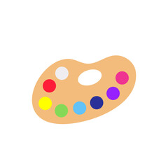Painting supplies, color palettes, colorful tubes, watercolors, oil paints, acrylic paints.