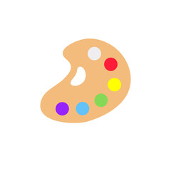 Painting supplies, color palettes, colorful tubes, watercolors, oil paints, acrylic paints.