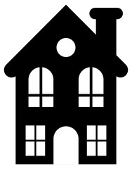 black and white house silhouette 