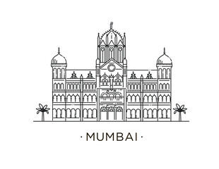 Obraz premium Historic railway station in Mumbai, India