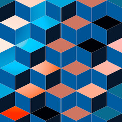 Abstract background, geometric background made of colorful cubes