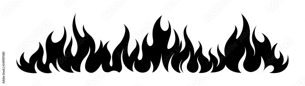 Wall mural flame fire border frame silhouette template vector illustration clipart