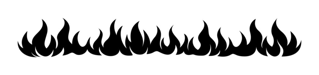 Flame fire border frame silhouette template vector illustration clipart © Aletheia Shade