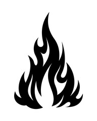 Flame fire fireball silhouette grunge tattoo design illustration clipart