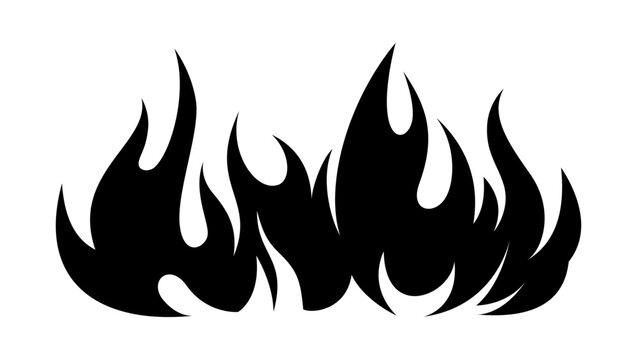 Flame fire fireball silhouette grunge tattoo design illustration clipart