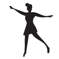Fototapeta na wymiar silhouette woman rejoice jumping design vector