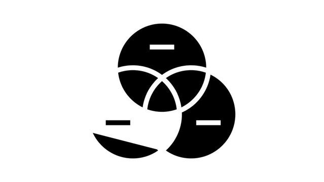 venn diagram glyph icon animation