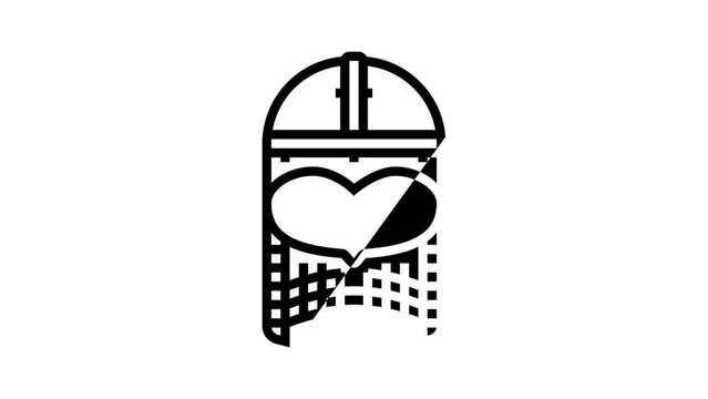 helmet viking sweden line icon animation