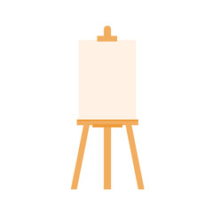 Wooden easel template of a colored table and white paper,Blank canvas on a painting easel,white drawing paper