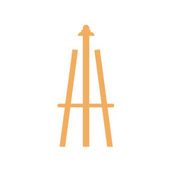 Wooden easel template of a colored table and white paper,Blank canvas on a painting easel,white drawing paper