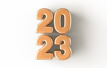 Number 2023 3D Gold