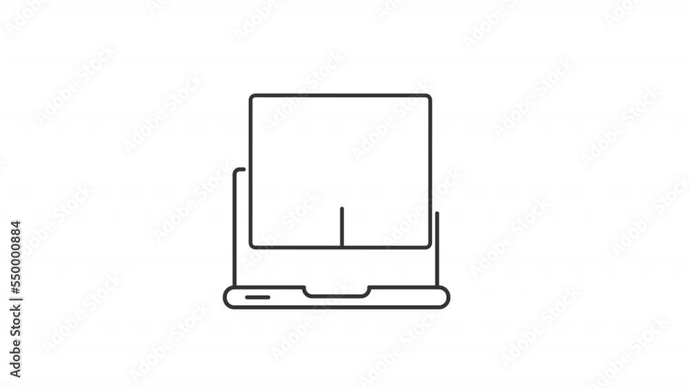 Poster animated streaming linear icon. video content generation. social media interaction. seamless loop hd