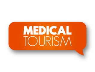 Medical Tourism text message bubble, health concept background