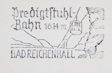 briefmarke stamp vintage retro used gerbaucht gestempelt frankiert cancel papier paper slogan...