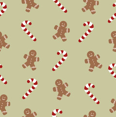 Cute seamless Christmas pattern. Vector illustration for cards, posters, flyers, webs and other use.