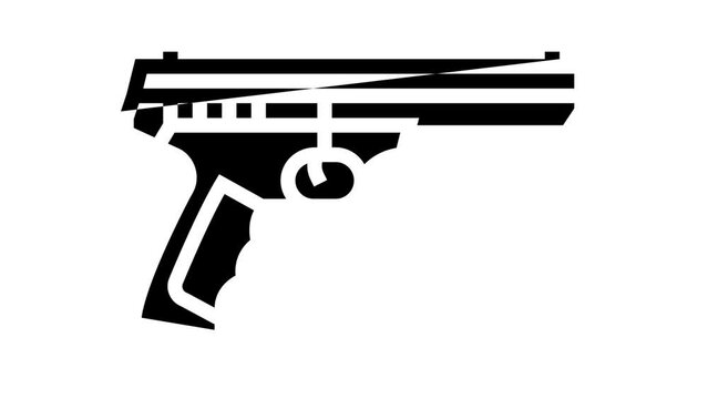 rimfire rifle line icon animation