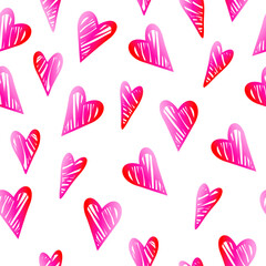 Seamless heart pattern. Valentine's day print. Packaging template, wrapping paper, textiles, bedding and wallpaper.