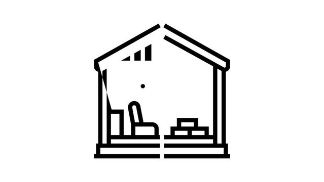 selective interior demolition line icon animation