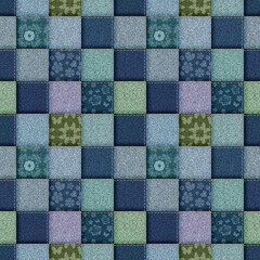 seamless jeans patchwork background